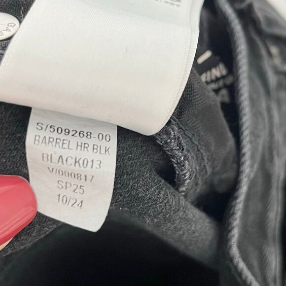 Gap High Rise Barrel Leg Jeans Womens 27P Washed Black Cotton 2025 Style - Picture 11 of 11